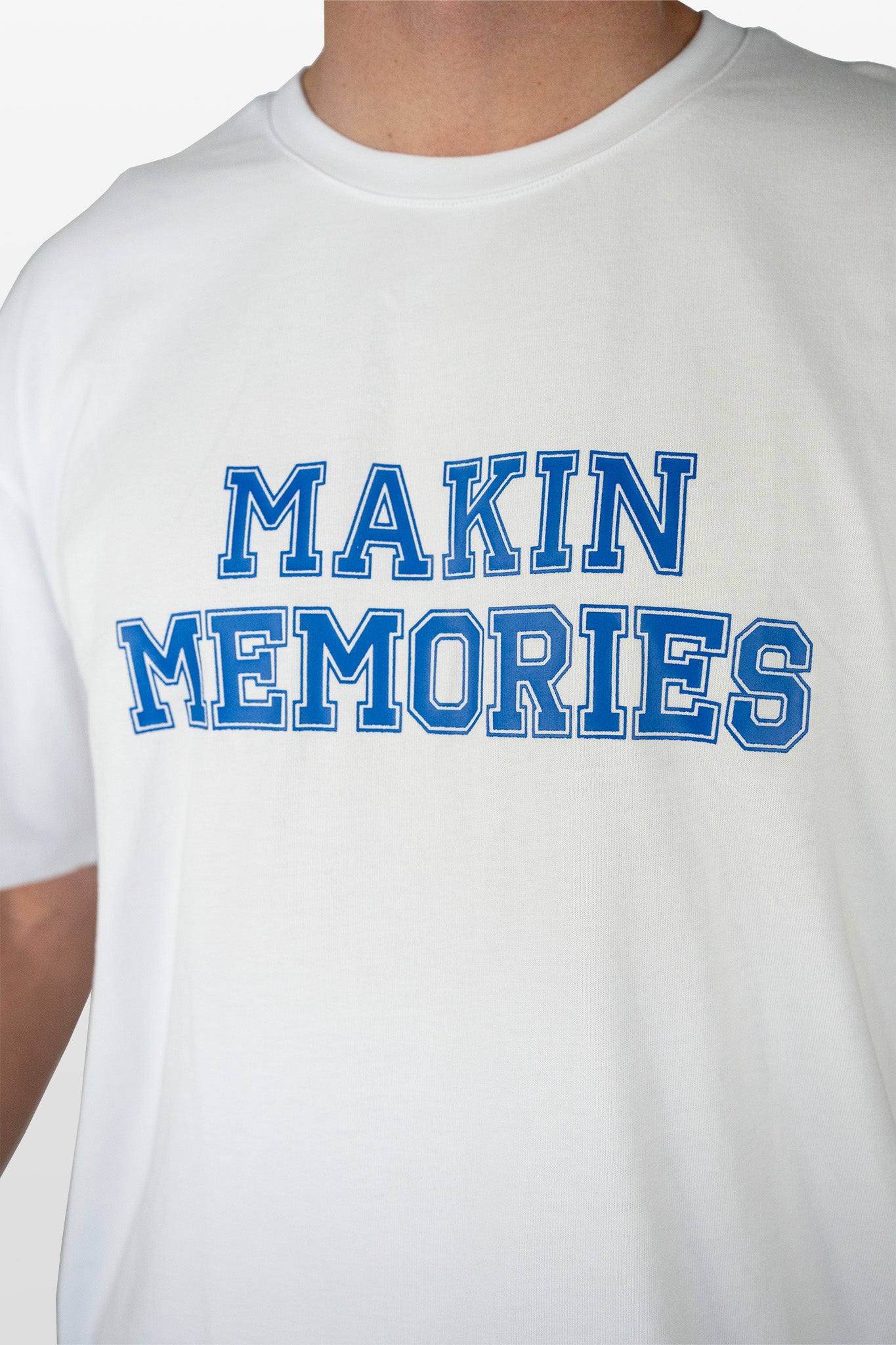 Varsity Tee in White, Makin Memories