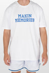 Varsity Tee in White, Makin Memories